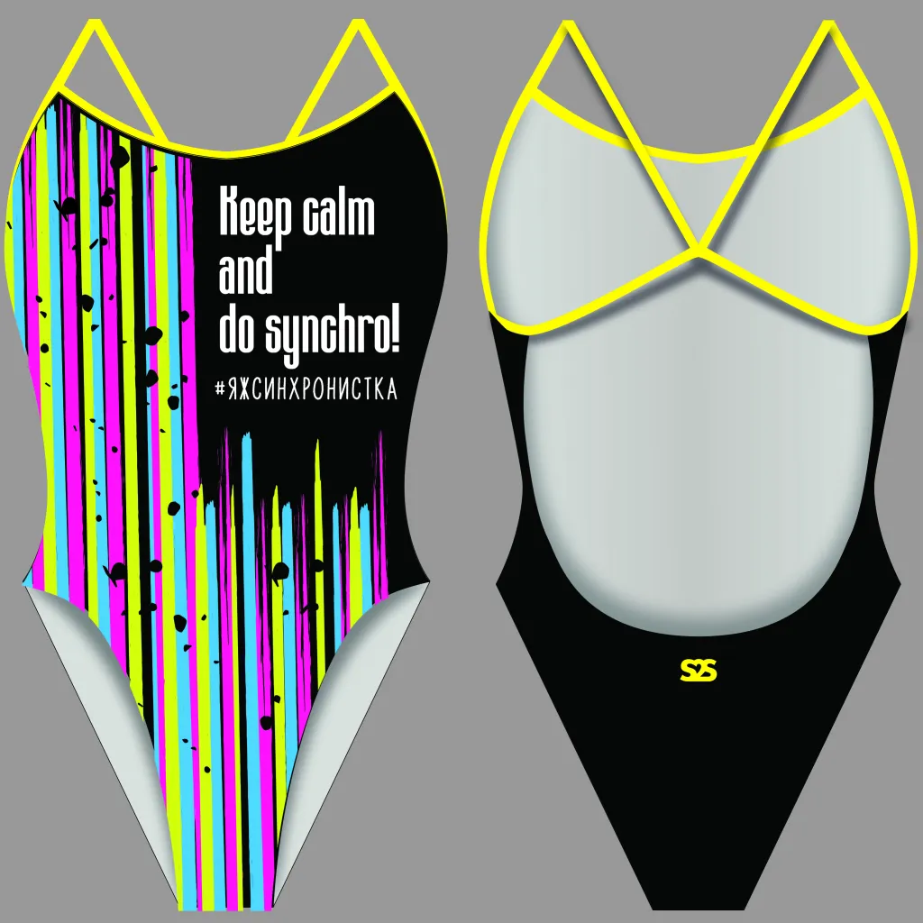 Купальник для синхронного плавания POOL KEEP CALM AND DO SYNCHRO
