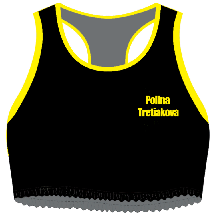 CROP TANK TOP BLACK&YELLOW