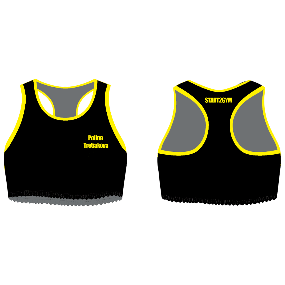 CROP TANK TOP BLACK&YELLOW — фото 2