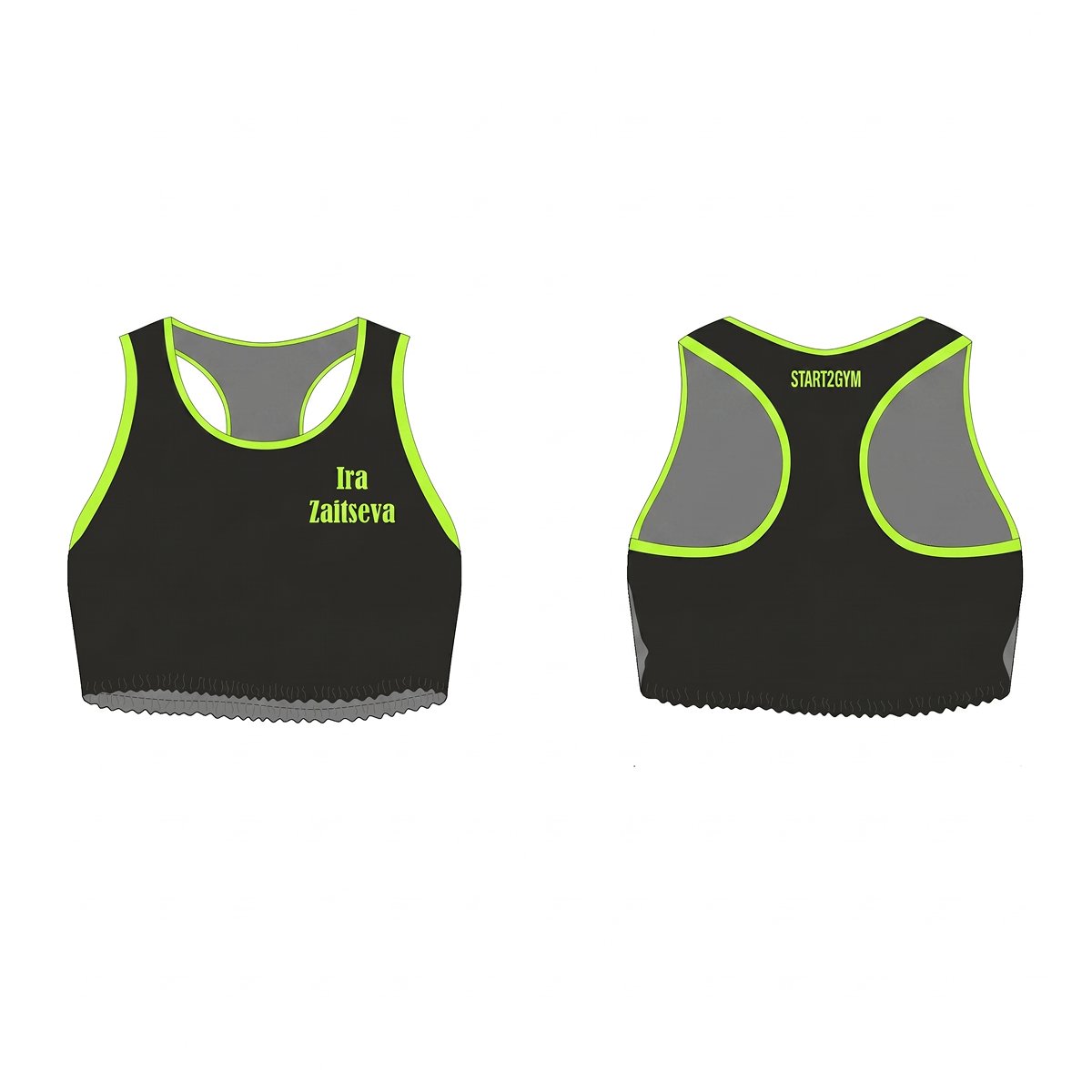 CROP TANK TOP BLACK&GREEN