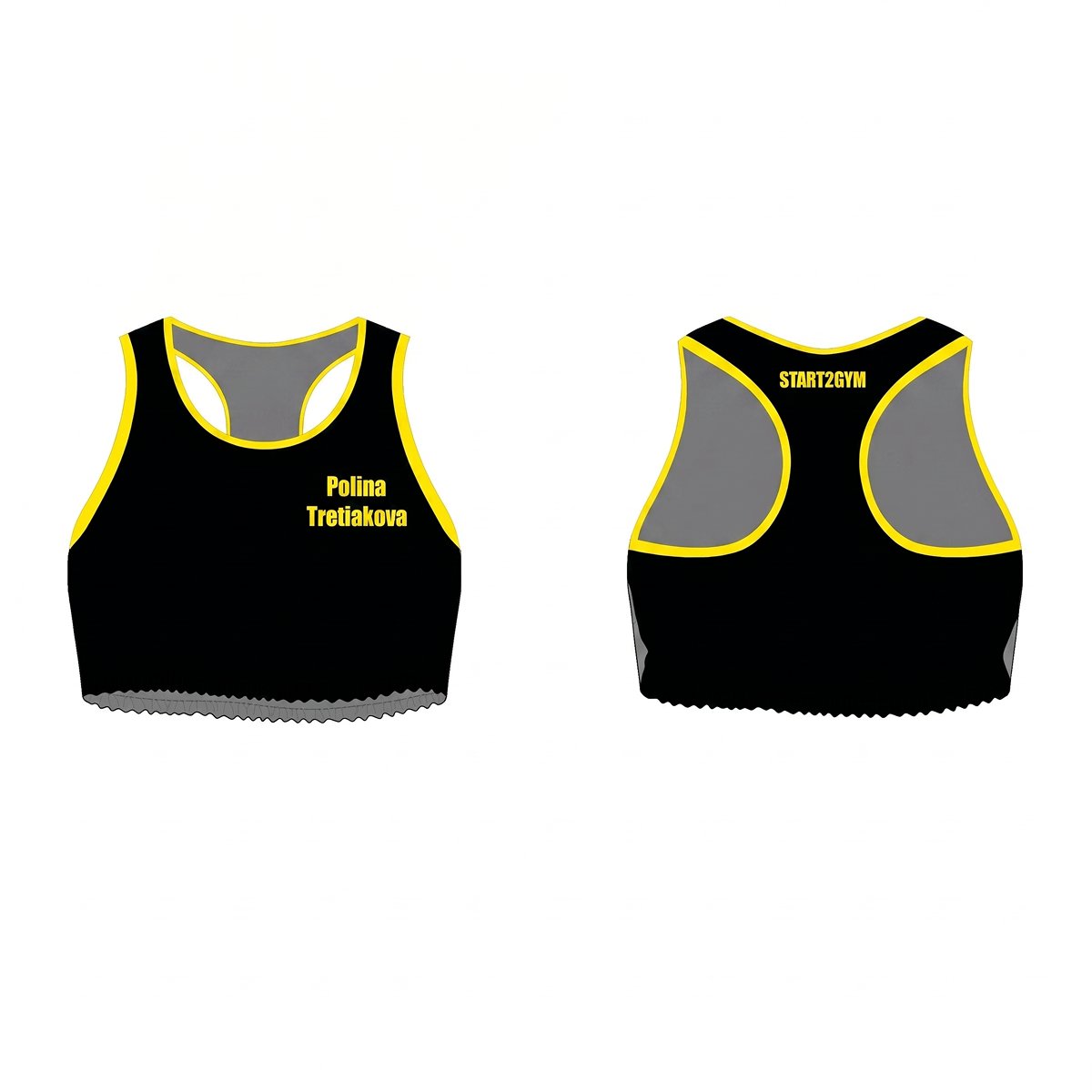CROP TANK TOP BLACK&YELLOW