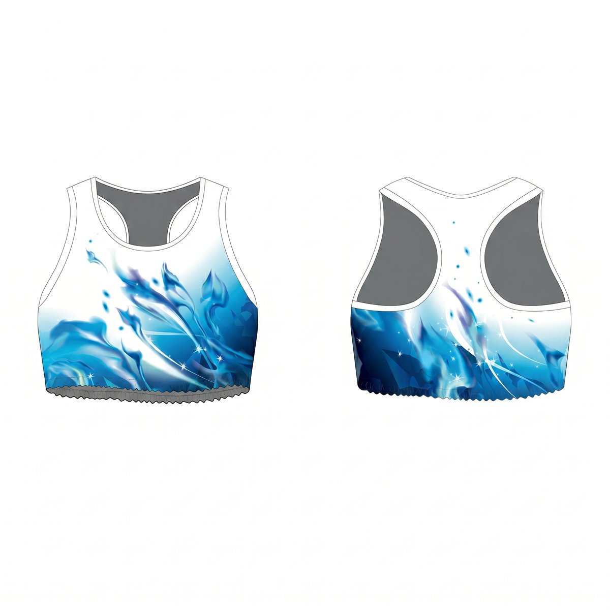 CROP TANK TOP BLUE FLAME