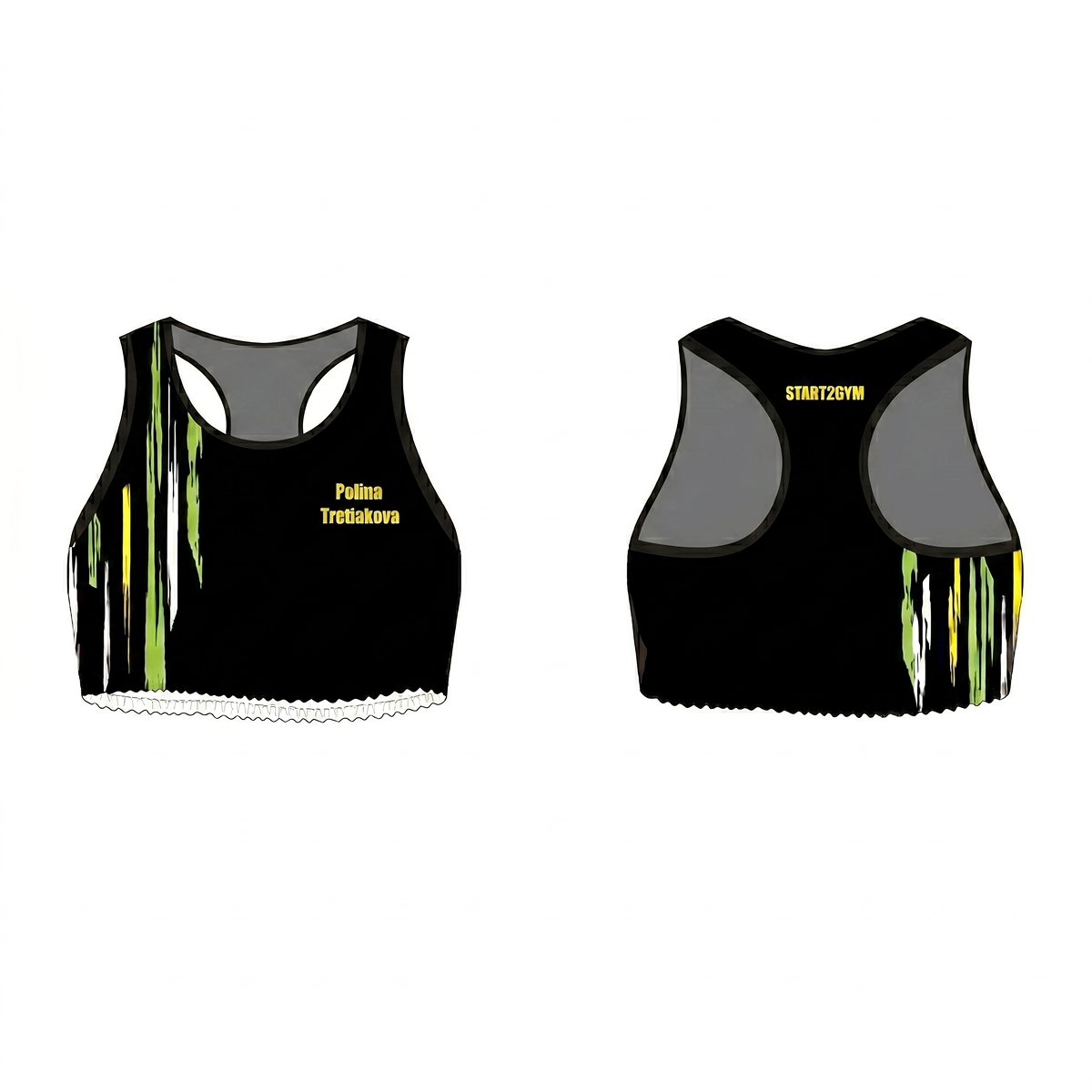 CROP TANK TOP GREEN STRIPES