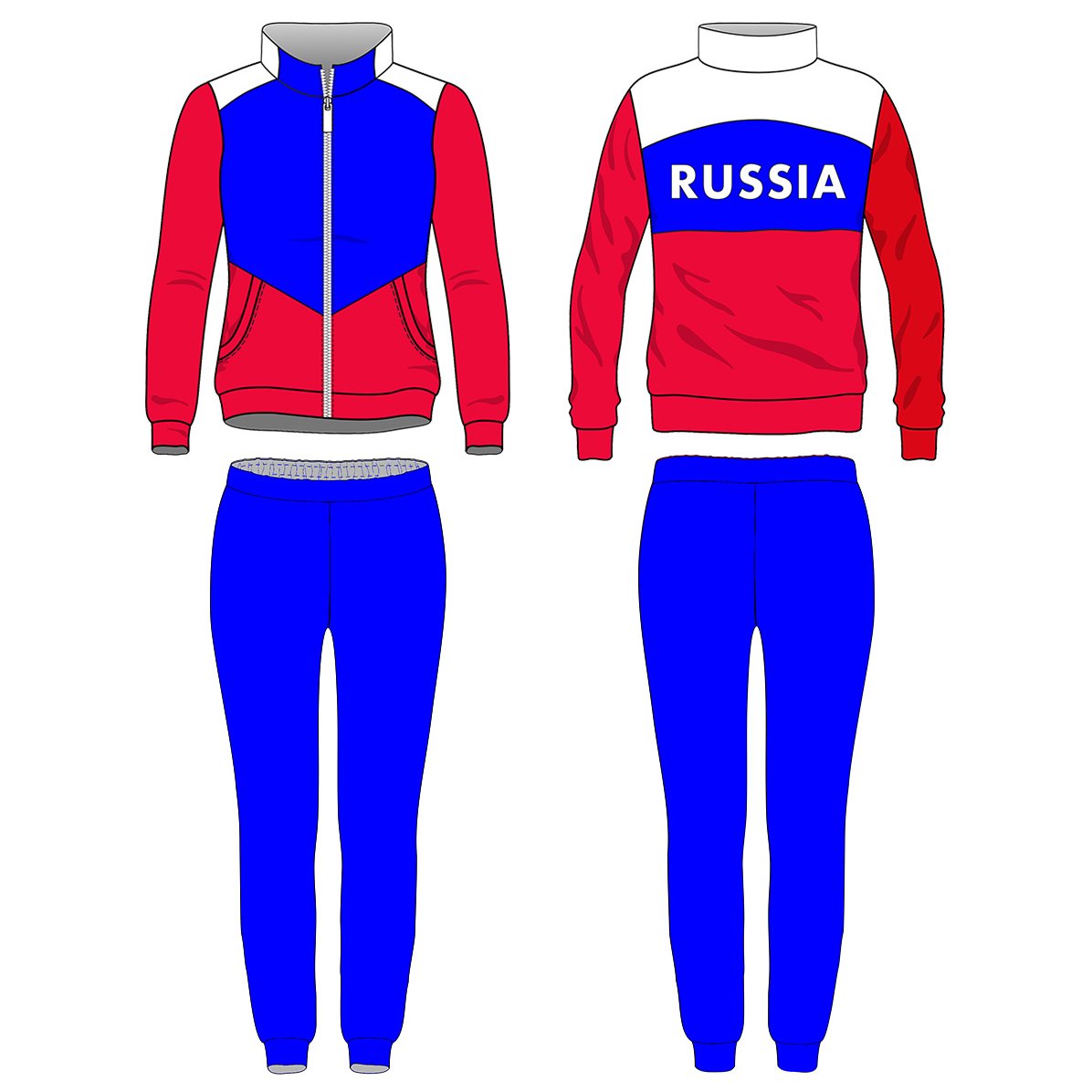 Спортивный костюм НОРВЕГИЯ (с вышивкой RUSSIA)